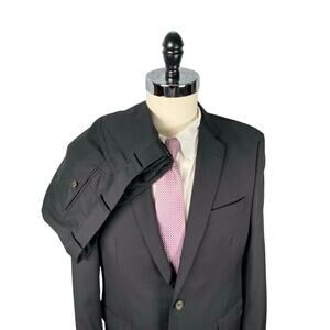 Ralph by Ralph Lauren 2pc Suit Mens 42S Black 100% Wool Two Button Dillards